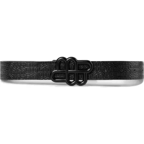 Emblem Buckle Leather Belt , female, Sizes: M/L - Munthe - Modalova