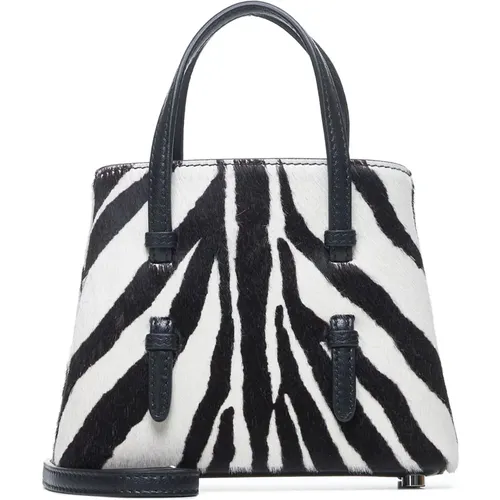 Zebra Ponyskin Bag with Black Leather , female, Sizes: ONE SIZE - Alaïa - Modalova