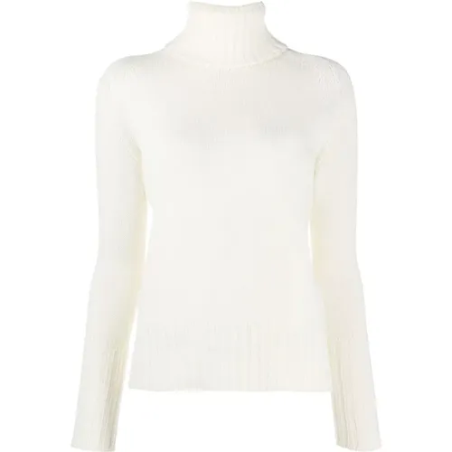 Merino Roll Neck Sweater White , female, Sizes: M, L - Drumohr - Modalova