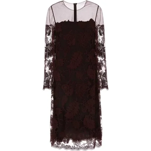 Elegant Grape Lace Dress - Ermanno Scervino - Modalova