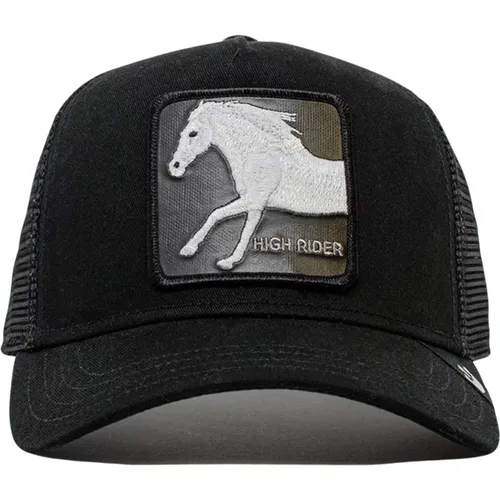 Schwarze Kappe Weißes Pferd High Rider , Herren, Größe: ONE Size - Goorin Bros - Modalova