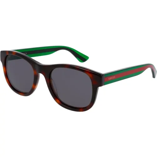 Havana/Graue Sonnenbrille , Herren, Größe: 54 MM - Gucci - Modalova