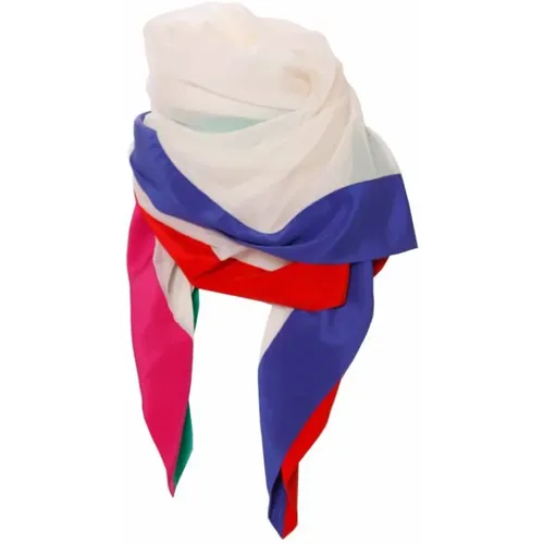 Pre-owned Vintage square scarf with colored edges , female, Sizes: ONE SIZE - Yves Saint Laurent Vintage - Modalova