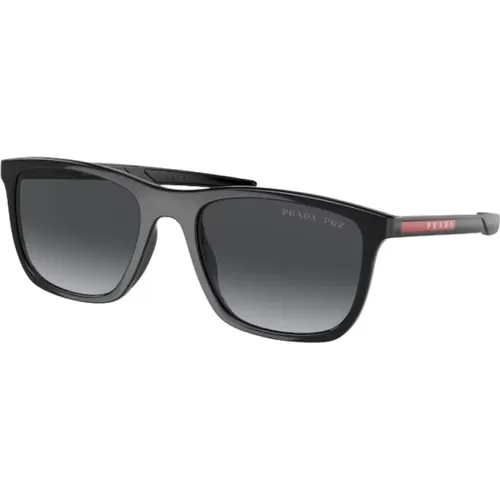 Stilvolle Herren-Sonnenbrille mit roter Linie , Herren, Größe: 54 MM - Prada - Modalova