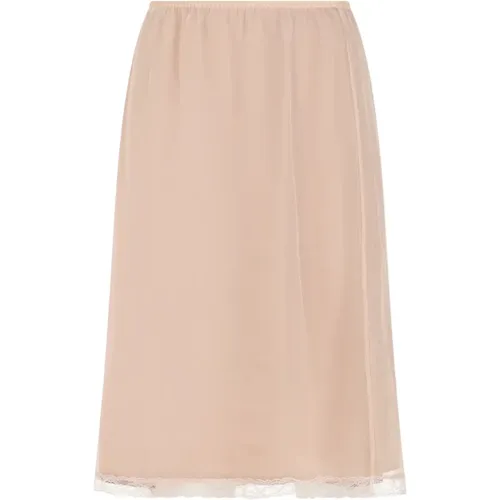 Sheer Lace Hem Skirt , female, Sizes: S - Gucci - Modalova