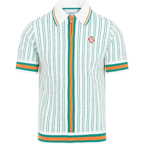 Green Striped Polo Shirt , male, Sizes: XL, L - Casablanca - Modalova