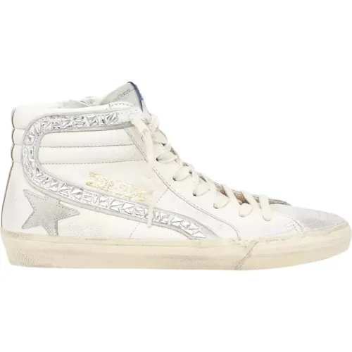 Weiße High-Top-Ledersneakers mit Stern - Golden Goose - Modalova