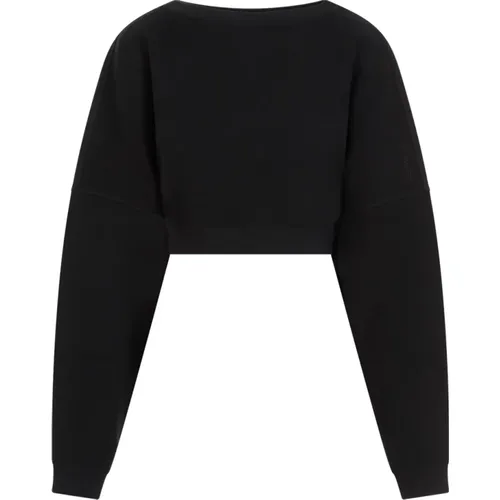 Cotton Sweatshirt with Cut-Out Detail , female, Sizes: M, S, XS - Saint Laurent - Modalova