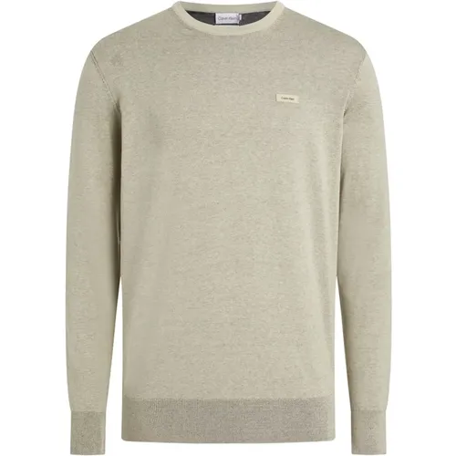 Beiger Pullover Luxusstil , Herren, Größe: M - Calvin Klein - Modalova