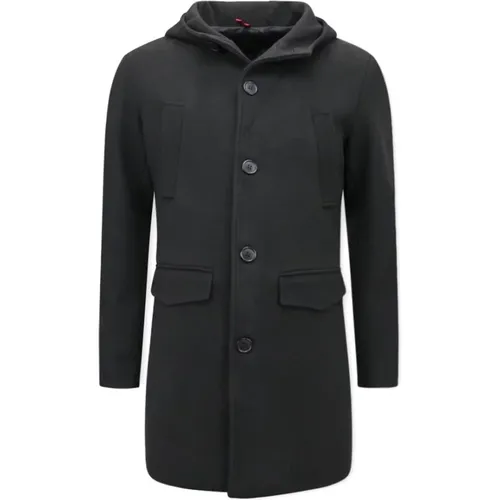 Men Classic Winter Jacket with Hood - Qqc-8768 , male, Sizes: XL, S, M - Enos - Modalova