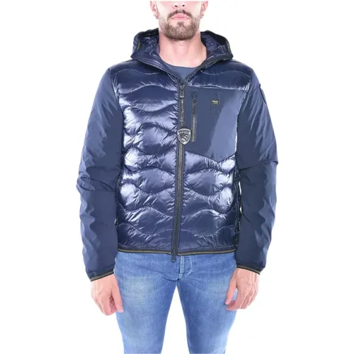 Hooded Quilted Nylon Jacket Fw23 , male, Sizes: XL, 2XL, M - Blauer - Modalova
