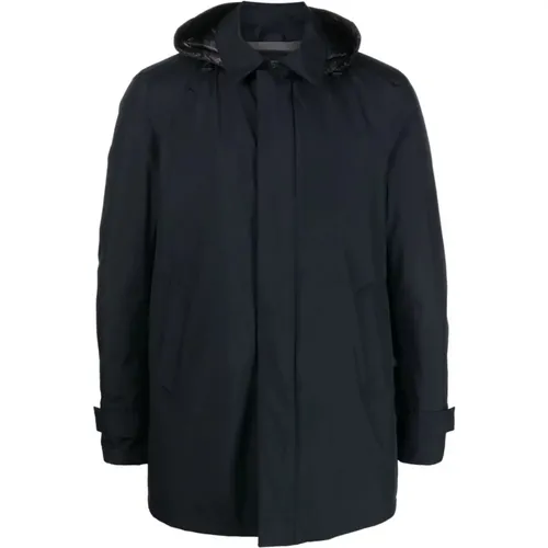 Midnight Gortex Hooded Raincoat for Men , male, Sizes: 2XL - Herno - Modalova