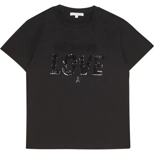 Baumwoll-T-Shirt mit Brand Design , Damen, Größe: L - PATRIZIA PEPE - Modalova