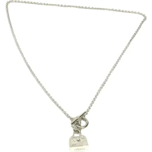 Pre-owned Silver necklaces , female, Sizes: ONE SIZE - Hermès Vintage - Modalova