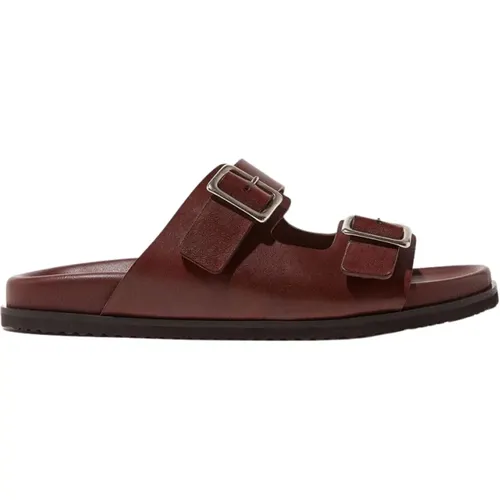 Bordeaux Leder Sliders Scarosso - Scarosso - Modalova