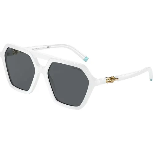 Weiß/Graue Sonnenbrille TF 4198 , Damen, Größe: 58 MM - Tiffany - Modalova