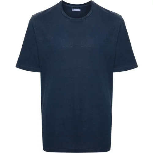 Italienisches Baumwoll-Leinen T-Shirt , Herren, Größe: M - Jacob Cohën - Modalova