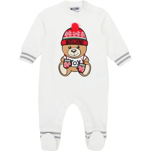 Winter Logo Print Kinder Onesie - Moschino - Modalova