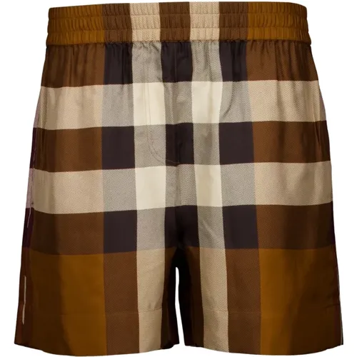 Vintage Check Seiden Shorts , Damen, Größe: 3XS - Burberry - Modalova