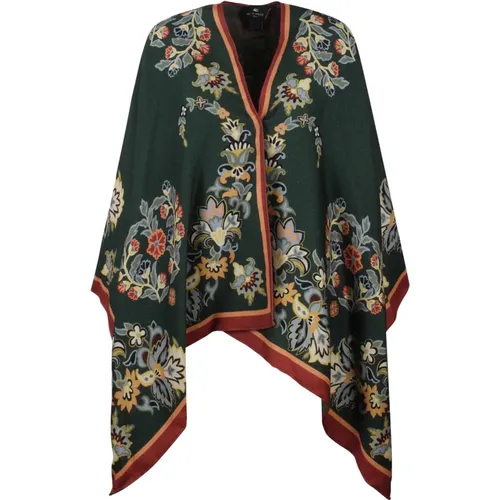 Floral Paisley Wool Blend Cape , female, Sizes: ONE SIZE - ETRO - Modalova