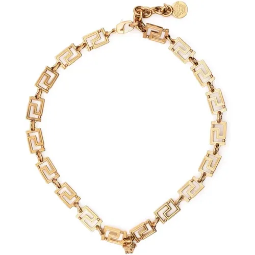 Goldenes Greca Medusa Anhänger Halskette , Damen, Größe: ONE Size - Versace - Modalova