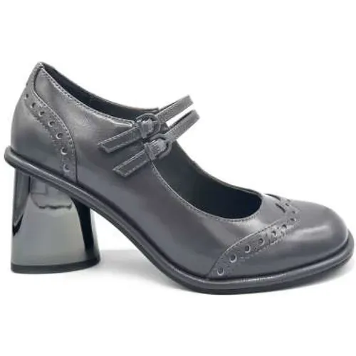 Grey Leather English Style Shoe , female, Sizes: 4 UK, 3 UK, 5 UK, 7 UK - Jeannot - Modalova