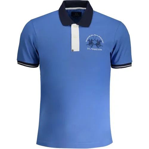 Blau Polo Shirt Kurzarm , Herren, Größe: M - LA MARTINA - Modalova