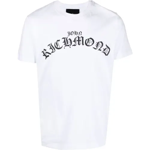 Logo Kurzarm Baumwoll T-Shirt,Logo Print Baumwoll T-Shirt - John Richmond - Modalova