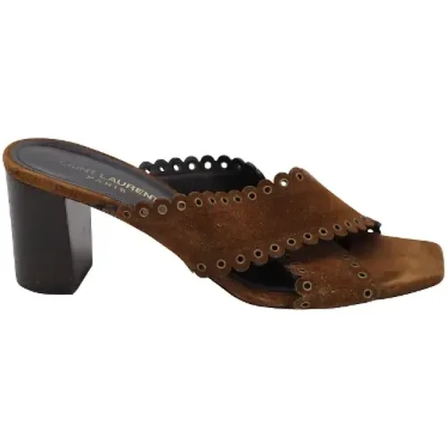 Pre-owned Suede sandals , female, Sizes: 3 1/2 UK - Saint Laurent Vintage - Modalova