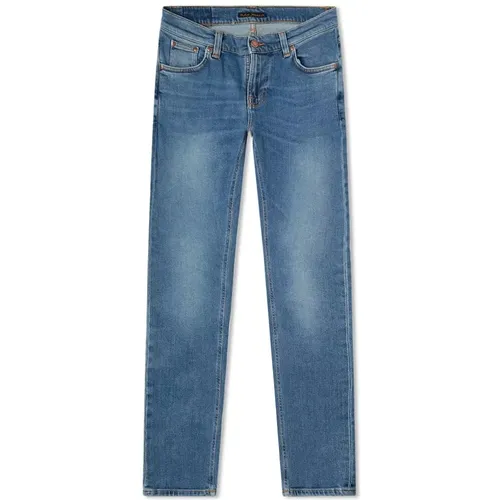 Slim-Fit Stretch Denim Jeans , Herren, Größe: W34 - Nudie Jeans - Modalova