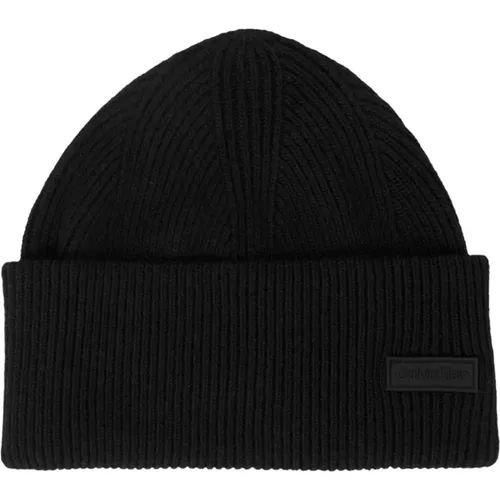 Docker Beanie with Essential Patch , male, Sizes: ONE SIZE - Calvin Klein - Modalova