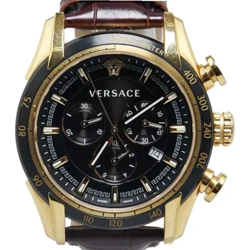 Pre-owned Leather watches , male, Sizes: ONE SIZE - Versace Pre-owned - Modalova