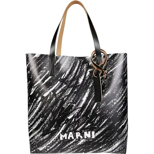 Tribeca Modernes Halskette Silber,Schwarze Handtasche für Frauen Aw24 - Marni - Modalova