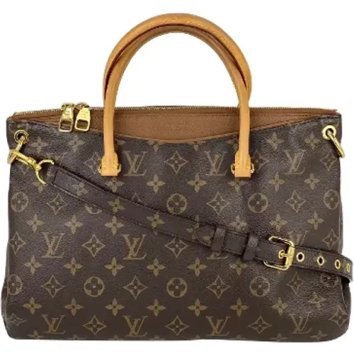 Pre-owned Canvas Handbags - Authentic Louis Vuitton Pallas MM Tote , female, Sizes: ONE SIZE - Louis Vuitton Vintage - Modalova