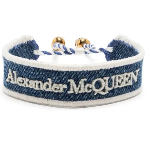 Skull Charm Embroidered Bracelet , female, Sizes: ONE SIZE - alexander mcqueen - Modalova