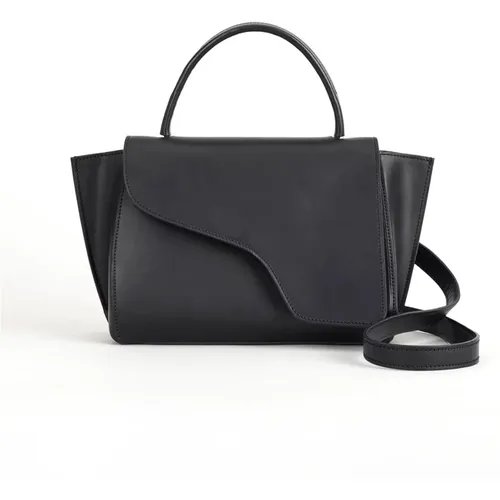 Schwarze Handtasche mit Schultergurt - ATP Atelier - Modalova