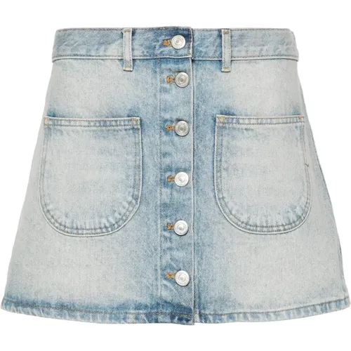 Denim Mini Skirt , female, Sizes: S, M - Courrèges - Modalova