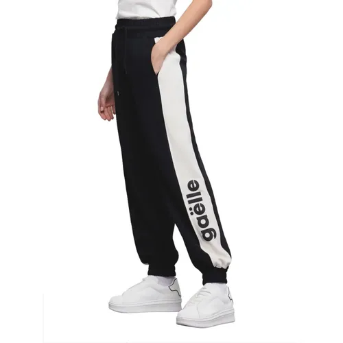 Kontrast Insert Hose Schwarz Offwhite , Damen, Größe: M - Gaëlle Paris - Modalova