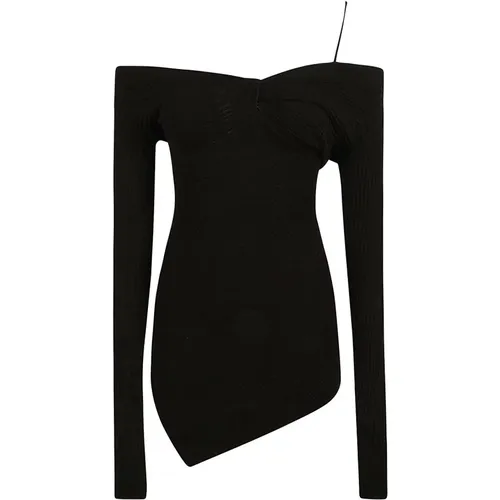 Ribbed-Knit Dress with Twist Detailing , female, Sizes: M - The Attico - Modalova