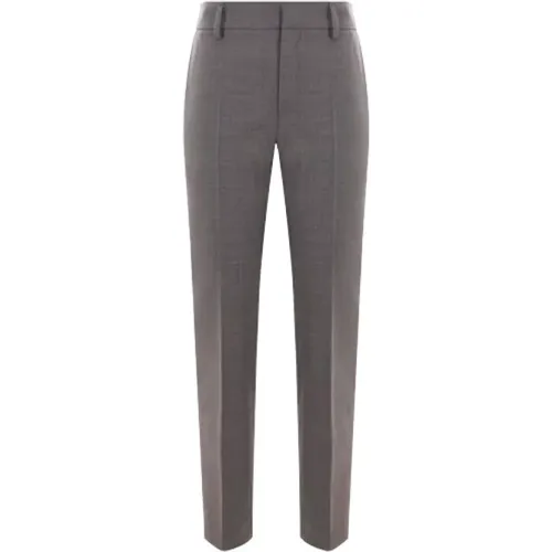 Slim Fit Wool Cigarette Trousers , female, Sizes: 2XS, S, M, L, XS - BRUNELLO CUCINELLI - Modalova