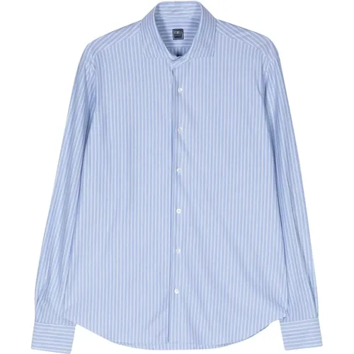 Striped Cotton Stretch Shirt , male, Sizes: 4XL, 2XL, 3XL - Fedeli - Modalova