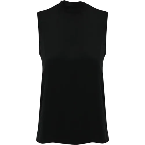 Schwarzes Seidenärmelloses Top , Damen, Größe: L - Max Mara Studio - Modalova