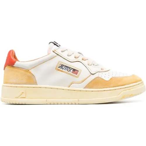White Panelled Low-Top Sneakers , male, Sizes: 6 UK - Autry - Modalova