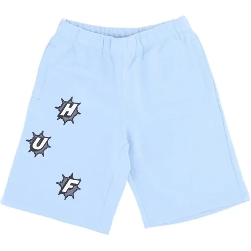 Blaue Fleece-Trainingshorts , Herren, Größe: M - HUF - Modalova