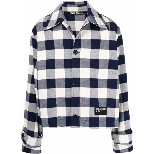 Upgrade Flannel Cotton Blend Shirt , male, Sizes: L - Palm Angels - Modalova