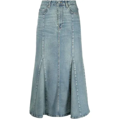 Clear Denim Skirt , female, Sizes: M - Ganni - Modalova