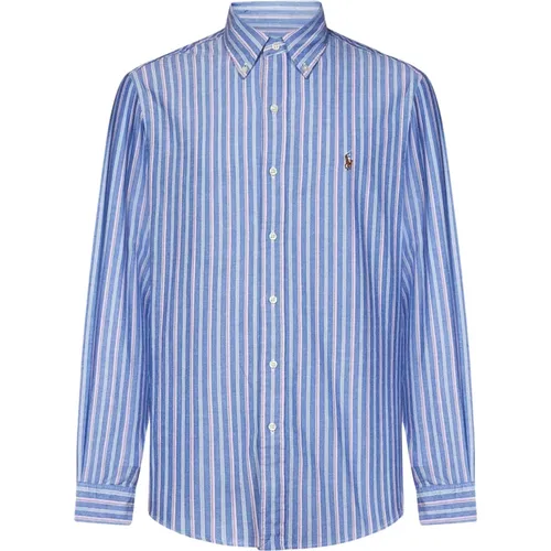Blaues Multi-Stripe Freizeithemd , Herren, Größe: M - Ralph Lauren - Modalova