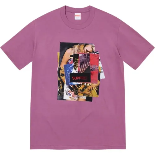 Limited Edition Plum Stack Tee , male, Sizes: S, M - Supreme - Modalova