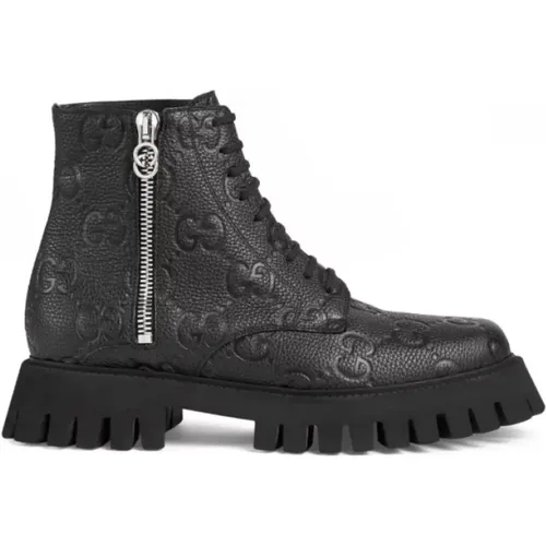 Leather GG Boots , male, Sizes: 10 UK - Gucci - Modalova