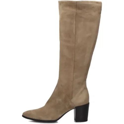 Taupe Wildleder High Heel Stiefel , Damen, Größe: 38 EU - Notre-v - Modalova